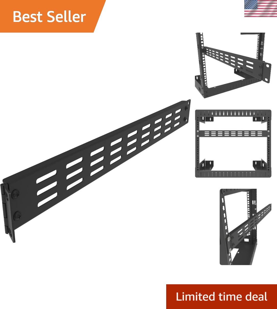 1U Hinged Blank Panel for 19-Inch Server Racks – Surface Vented Design