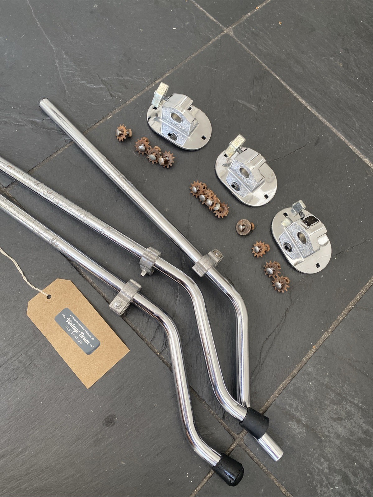 Vintage Roger’s Memlock Drum Kit Floor Tom Legs And Brackets 70s/80s
