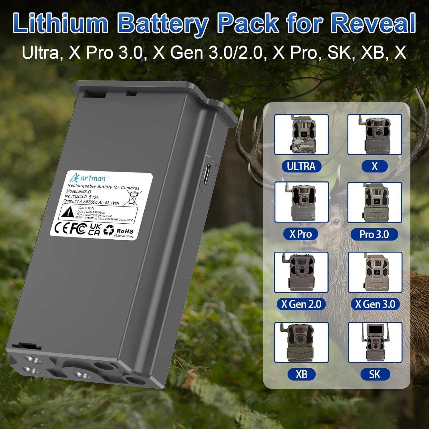 Artman Solar Charging Battery Pack - 4 Pack