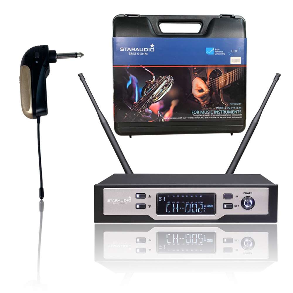 Wireless UHF Guitar Microphone Reciever Straight Angled Plug Stage DJ Microphone