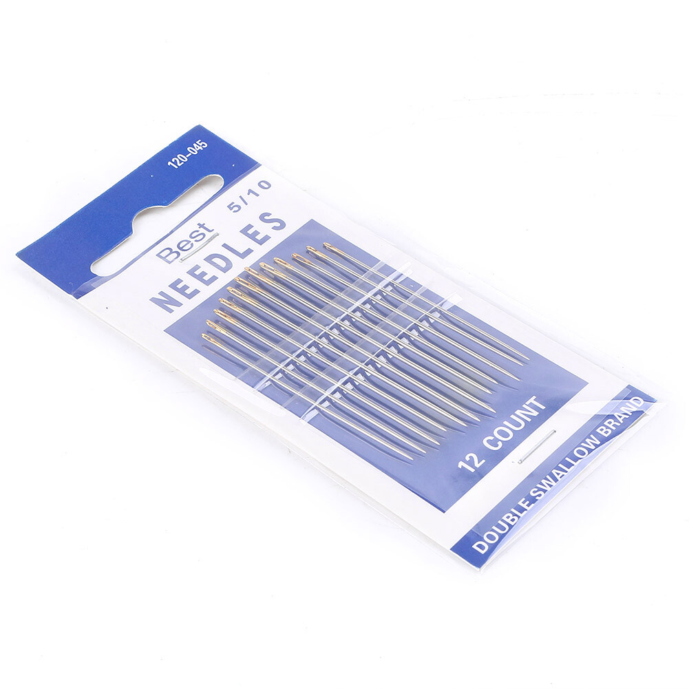 12pcs Steel Stitching Needles Canvas Sewing Leather Patch Craft Replacement
