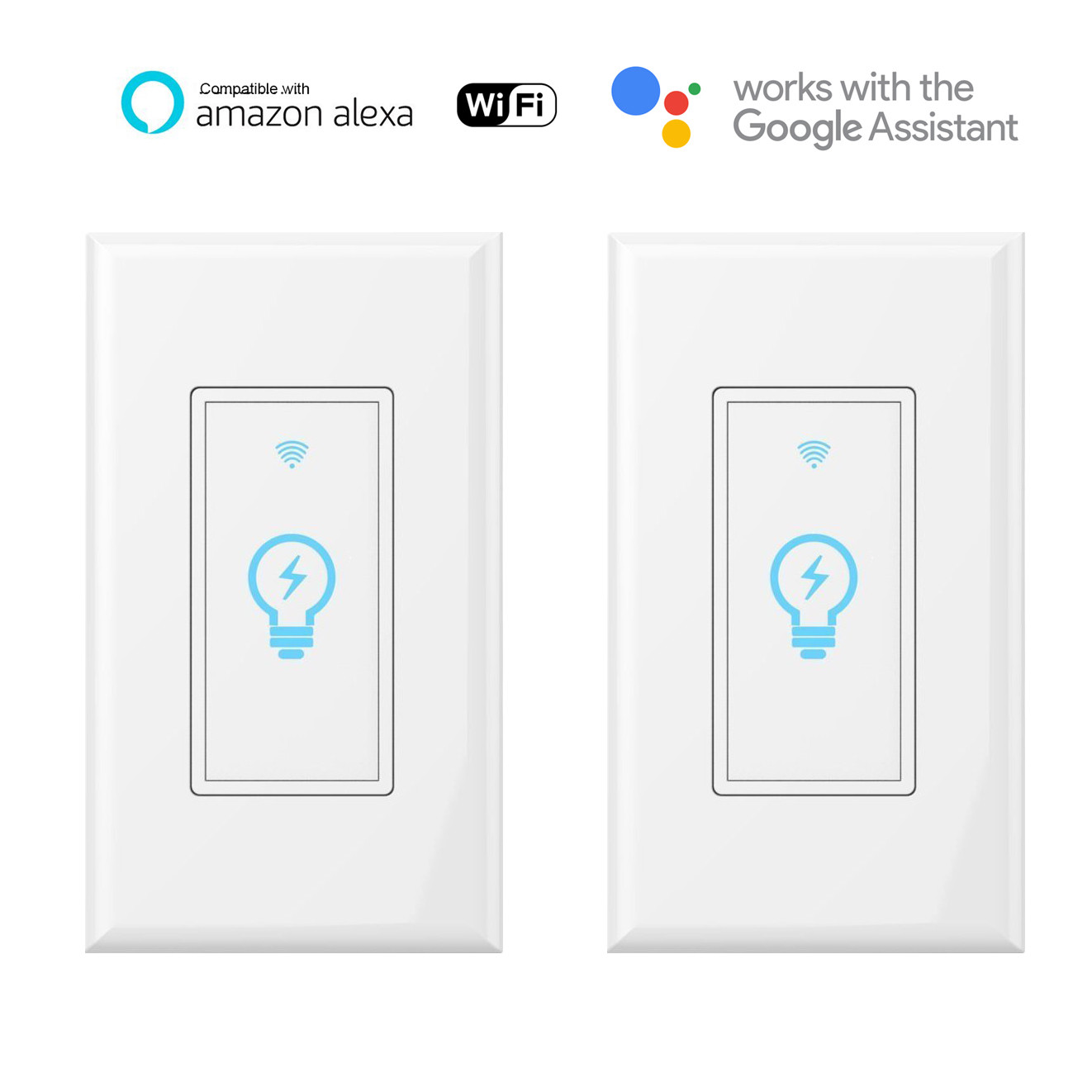 2Pack Smart WIFI Light Switch, Works with Alexa, Google Home, ETL No hub need