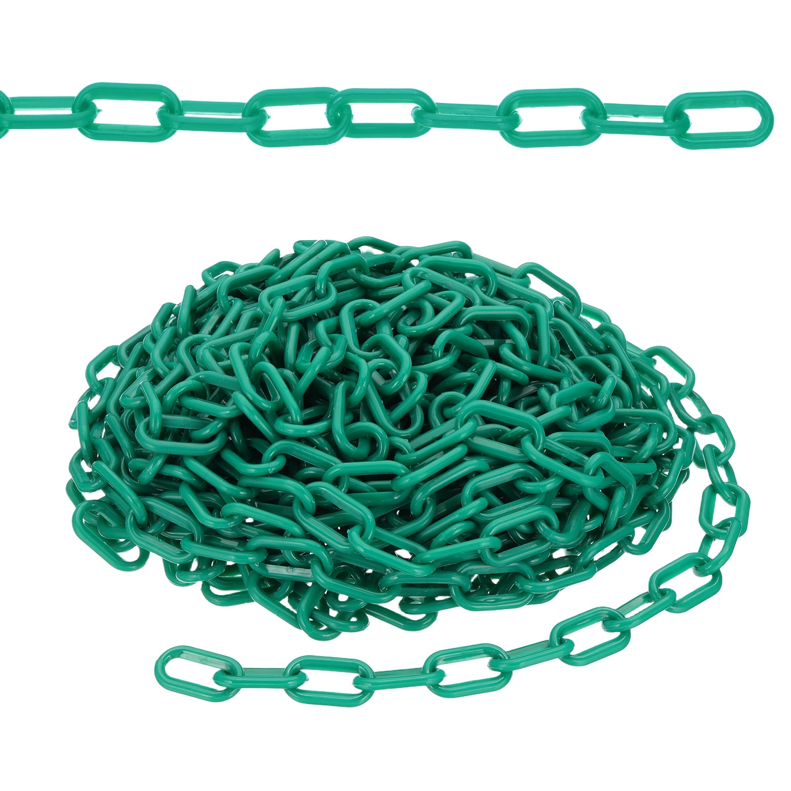 50ft Plastic Barrier Chain, Safety Barrier Chain Chain Links, Green