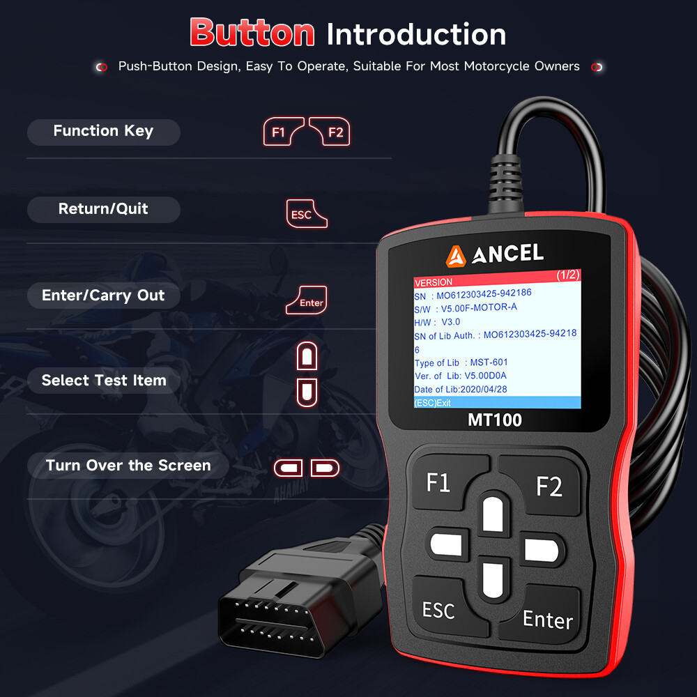 Fit for HONDA SUZUKI Motorcycle Scanner OBD2 Diagnostic Scan Tool Code Reader