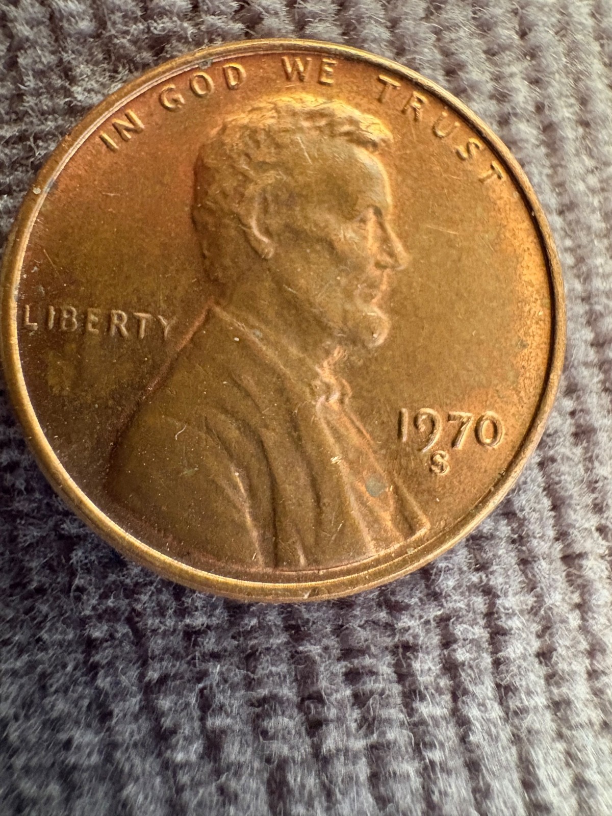 1970 S Lincoln Penny Double Die Obverse Large Date Error Coin Variety