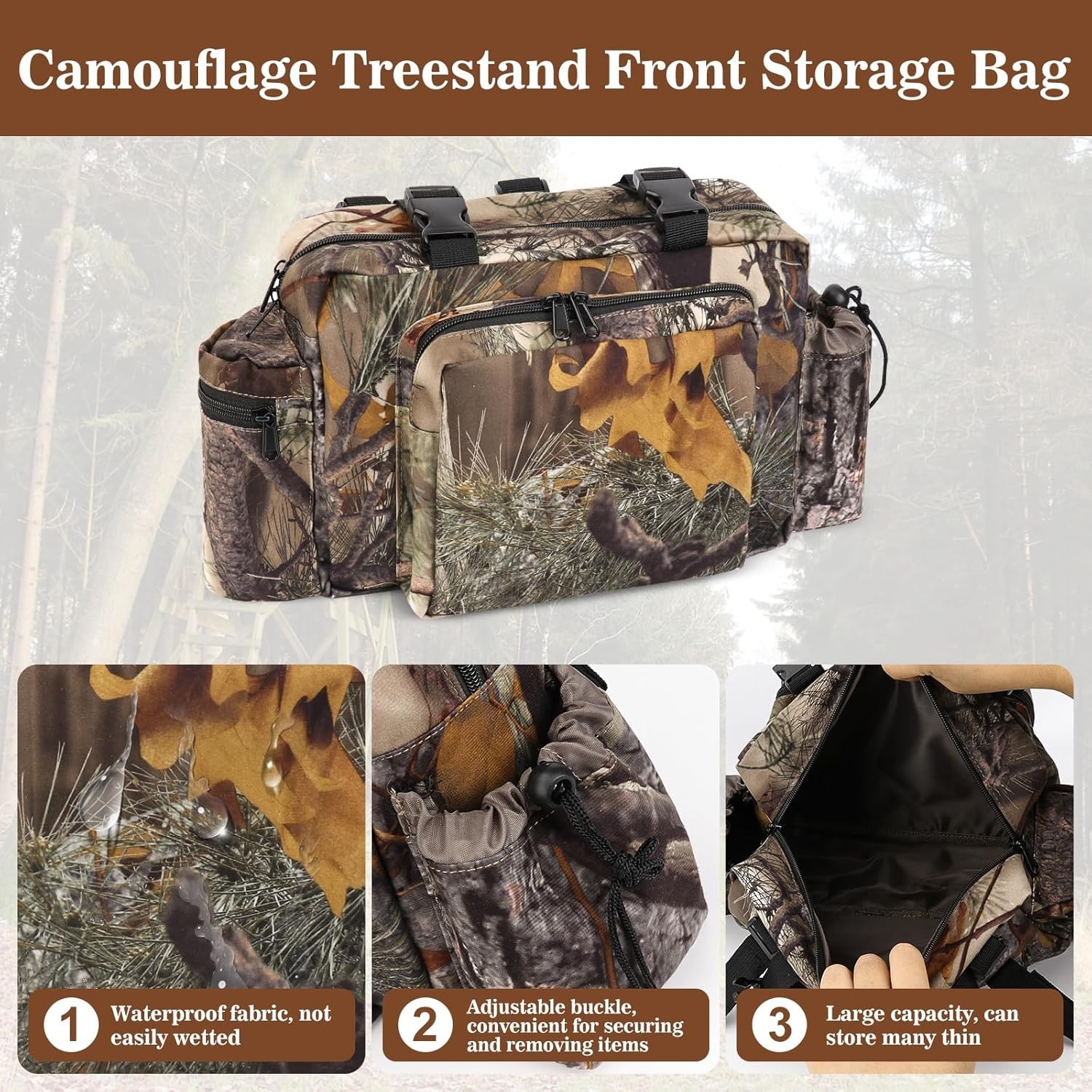 Front Storage Bag,Hunting Fanny Pack,Tree Stand Accessories Hunting,Multiple