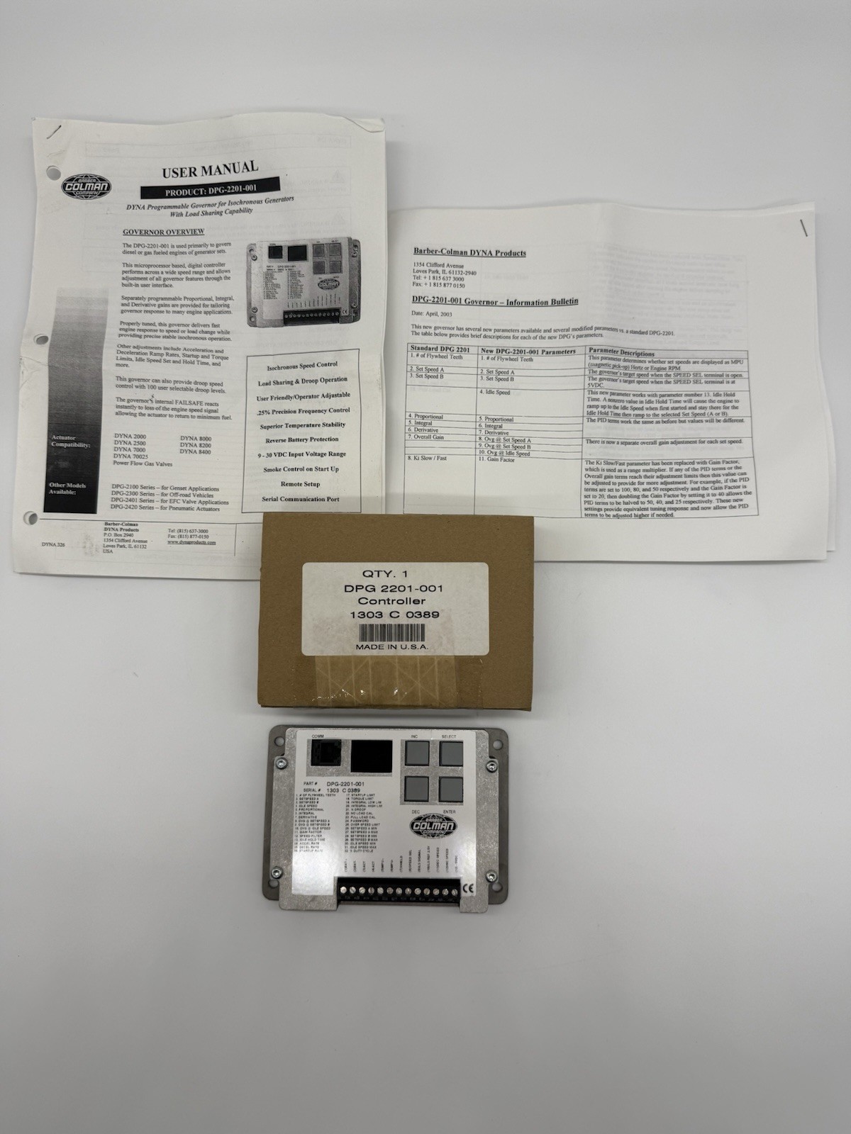 Barber Colman DPG-2201-001 digital controller  NOS