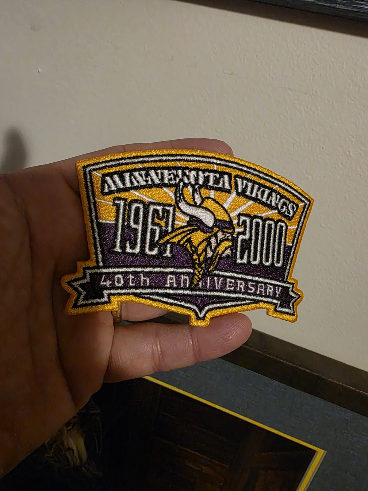 1961 - 2000 Minnesota Vikings 40th Anniversary Patch for Authentic Jersey