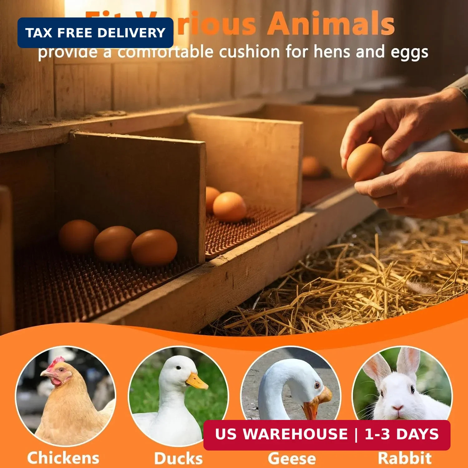 6 Pack Chicken Nesting Pads, Reusable Nesting Pads for Chicken Coop, 12