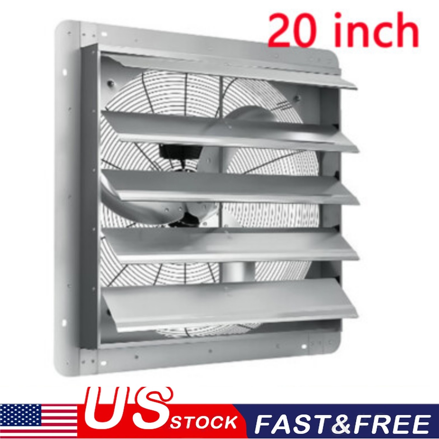 20inch Shutter Exhaust Fan Shop Exhaust Fan Wall Mounted Aluminum 3500 CFM Home