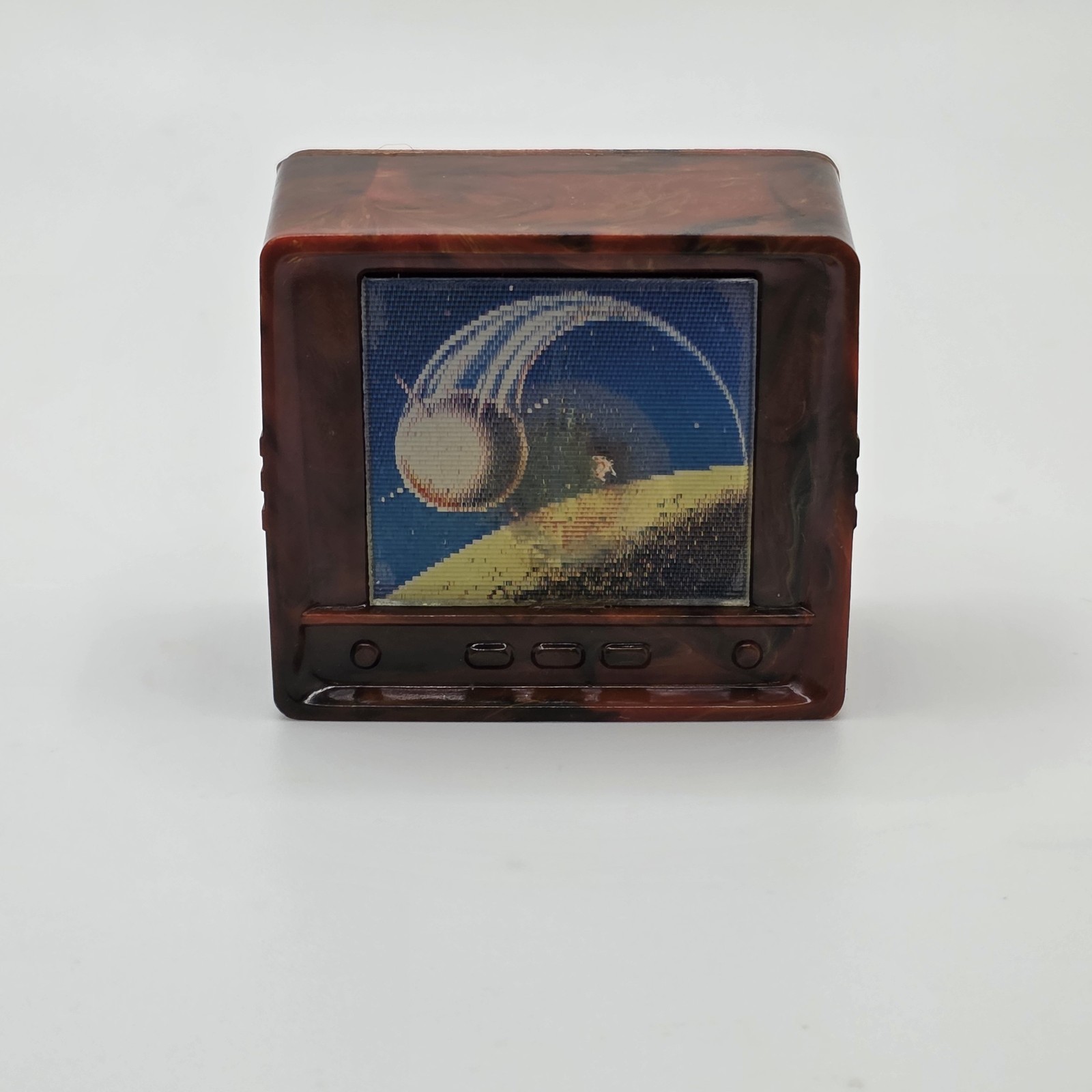 1962 A&W TV Lenticular Pencil Sharpener • Spaceship Outer Space