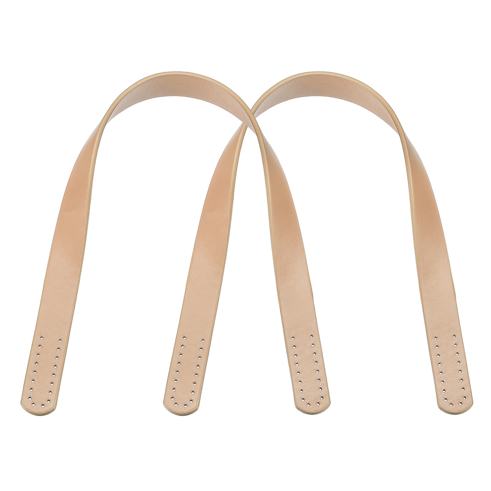 Leather Bag Handle, 2Pcs 17.7" l 1/16" W Leather Purse Strap, Apricot Cream