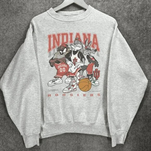 Vintage Indiana Hoosiers Looney Tunes Basketball Sweatshirt  AN40038