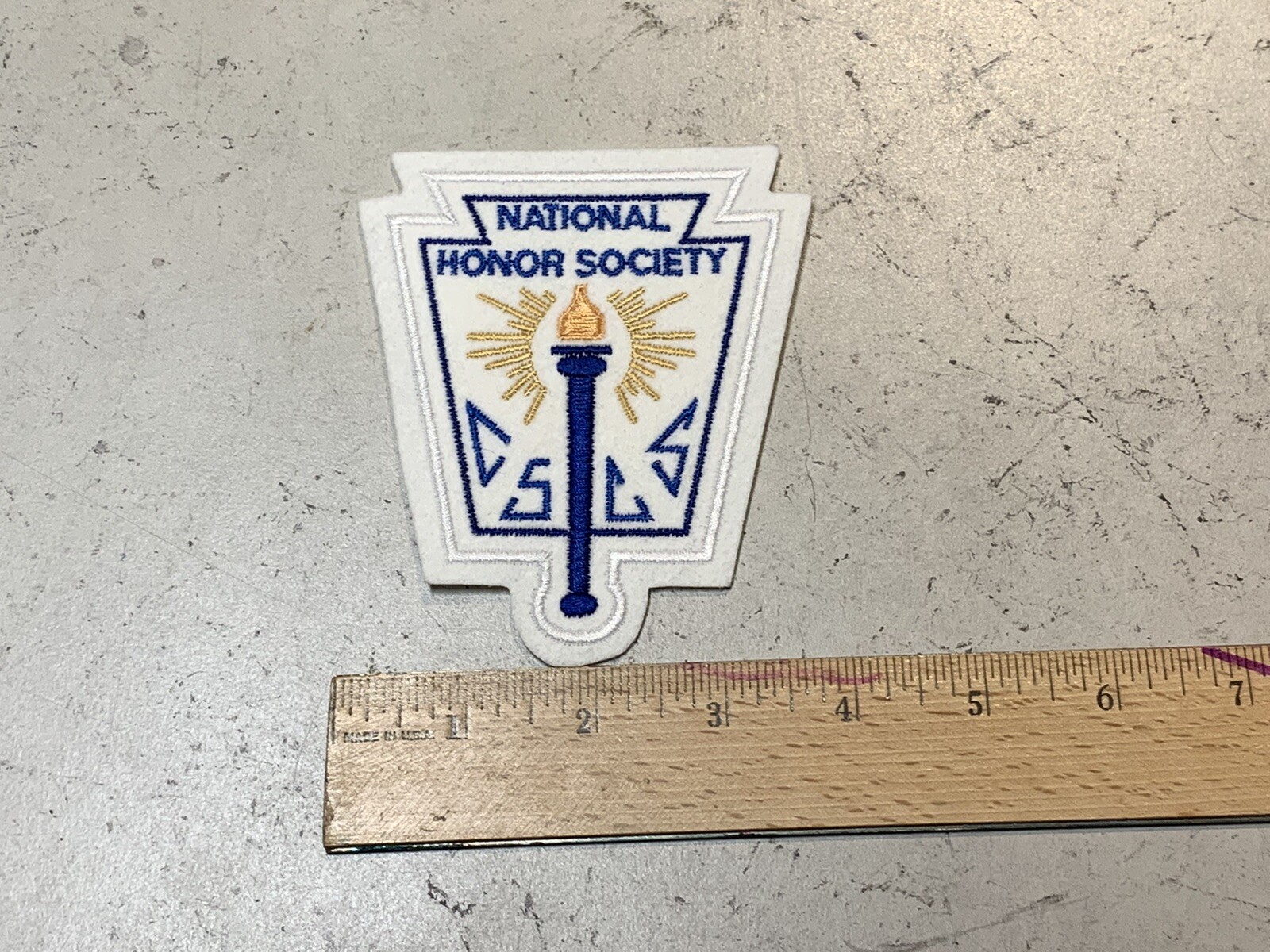 CUSTOM MADE National Honor Society Patch - White , Navy Blue And Gold