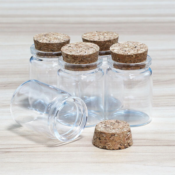 35ML Tiny Vials Vial Jars Stopper glass bottles 2~50PCS Storage corks Crafts