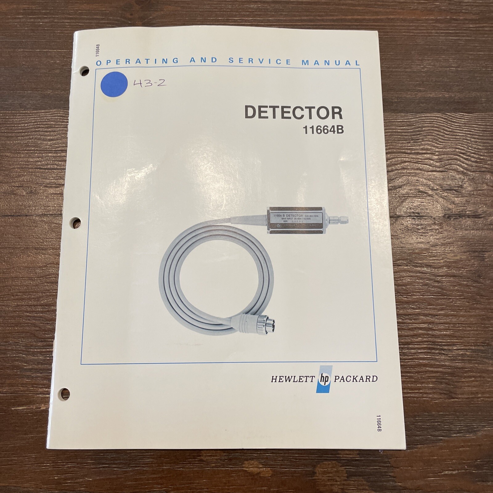HP 11664B Detector Operating & Service Manual 11664-90025