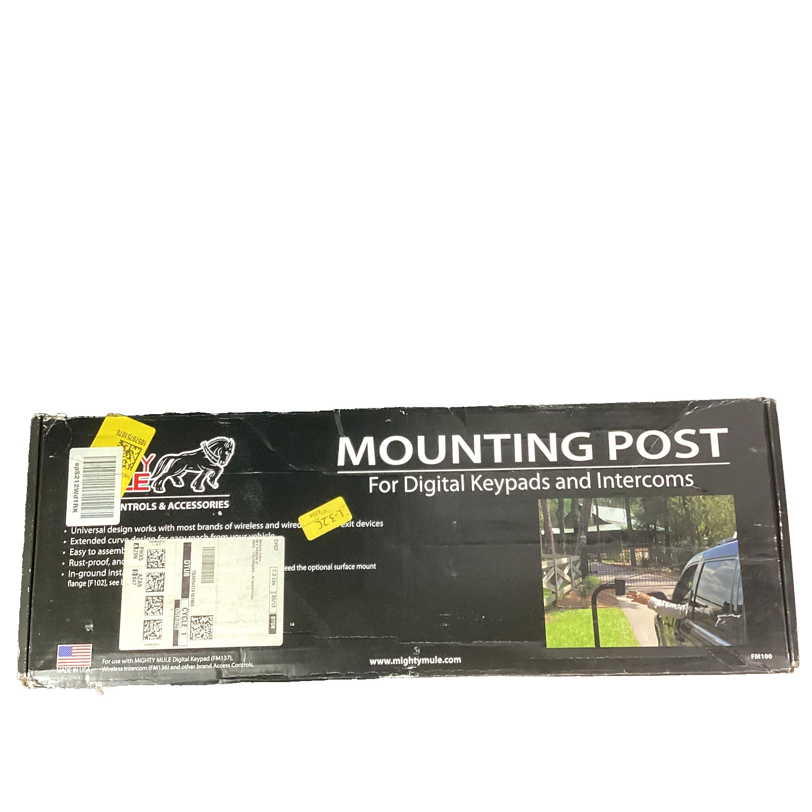 Mighty Mule FM100 Keypad/ Intercom Mounting Post - Black - New Open Box