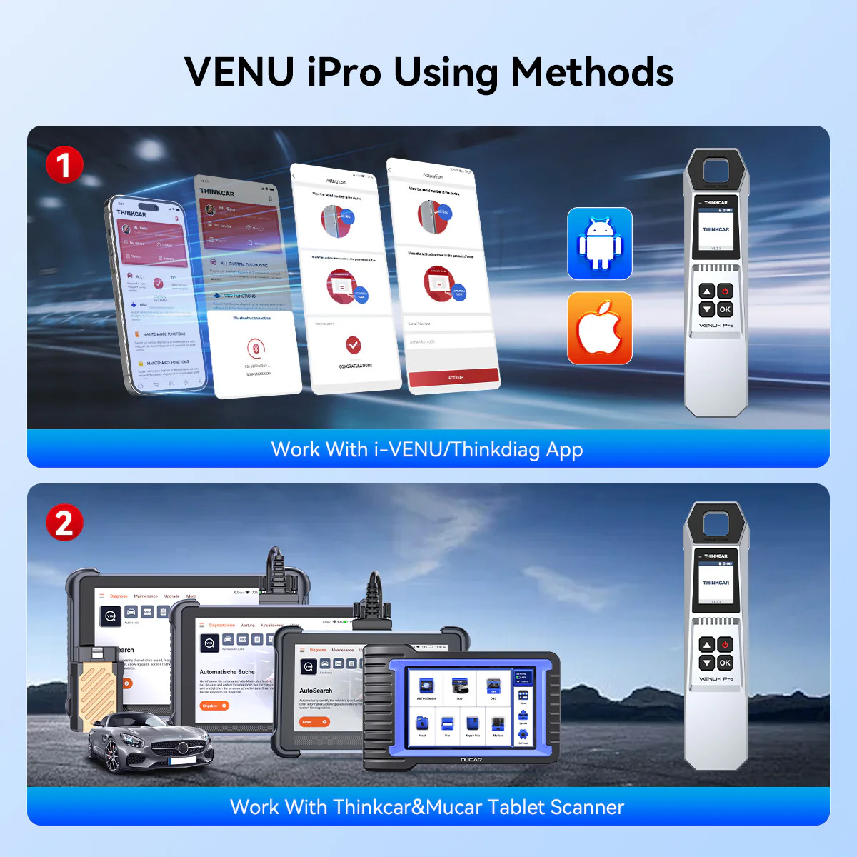 THINKTPMS VENU iPro TPMS Relearn Tire Reset Tool Work with Thinkscan 689BT