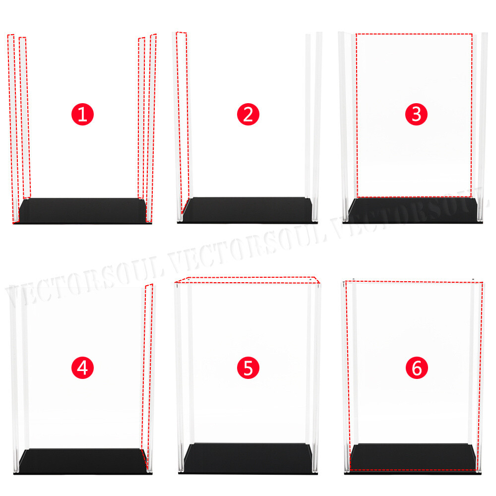 20" Large Acrylic Display Case Dustproof Clear Box Action Figures Self-Install