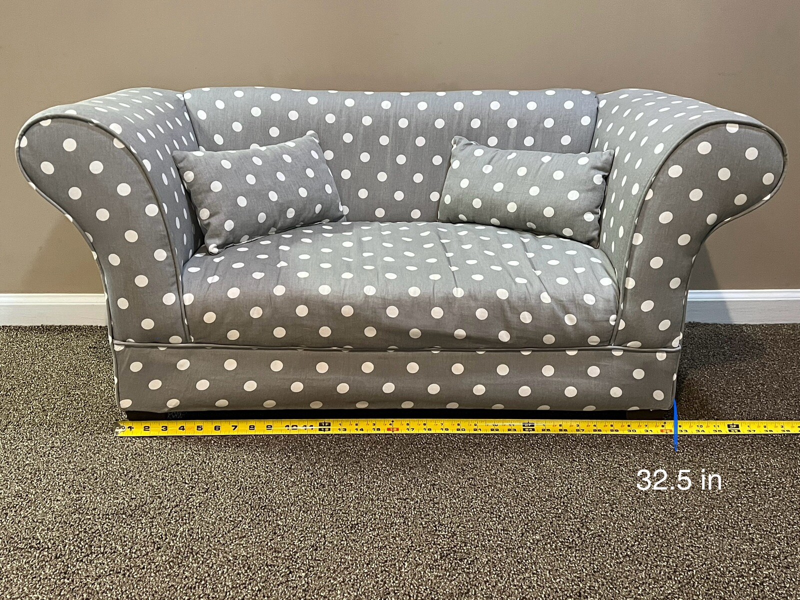 Gray Polka Dotted Toddler Sofa