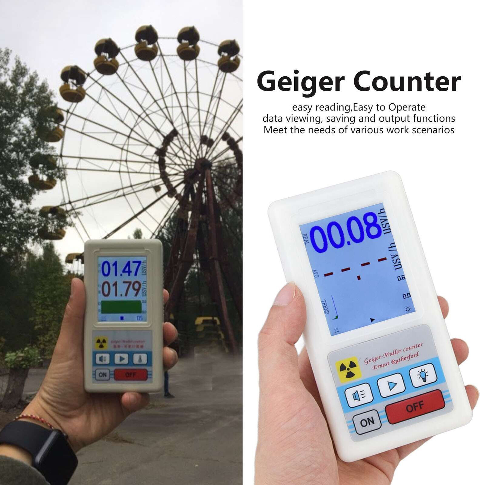 BR‑6 Geiger Counter Multifunctional Radioactive Detector Easy Reading 2025 USA