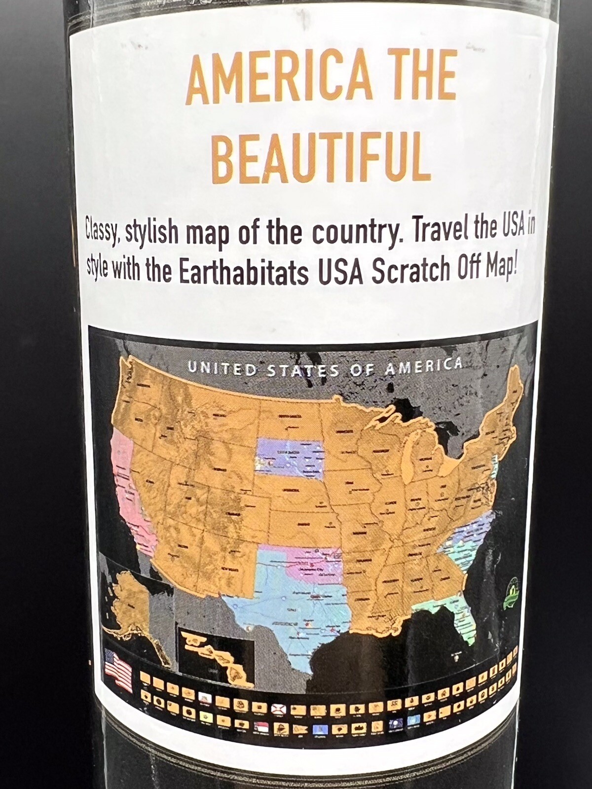 Earthabitats Scratch-off USA Travel Map RV NEW