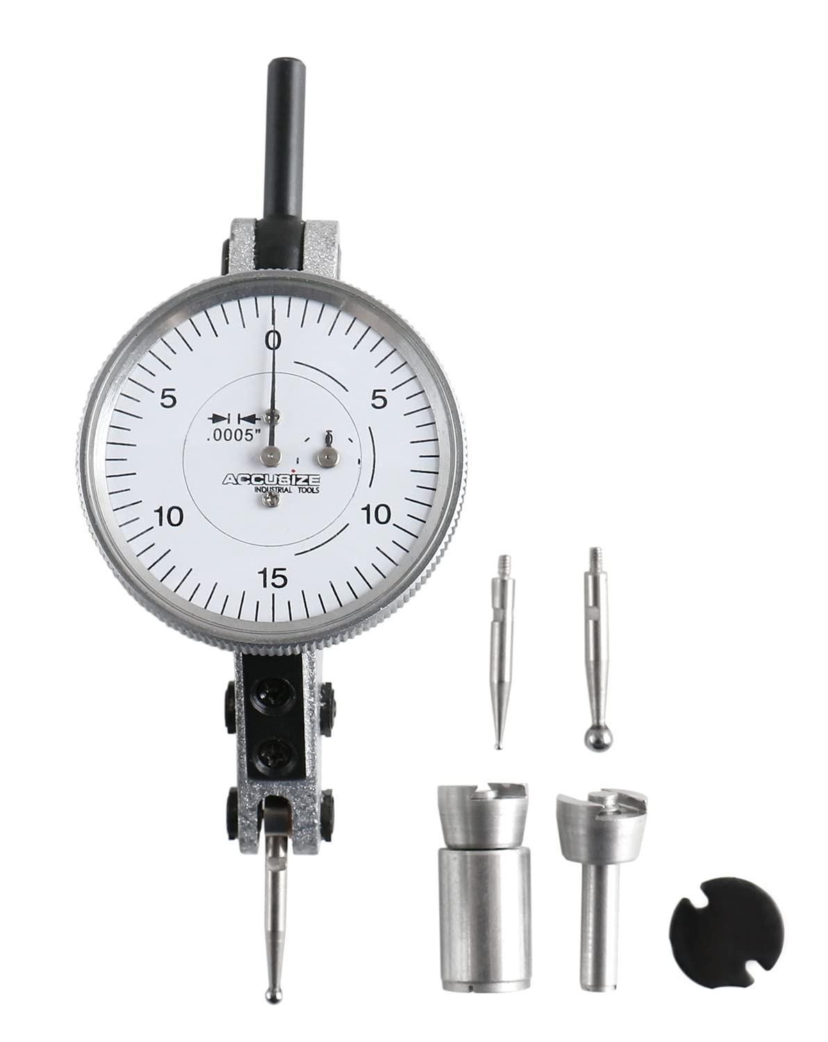 0.060'' by 0.0005'' (Range by Graduation) Horizontal Test Indicator with 1.5'' D