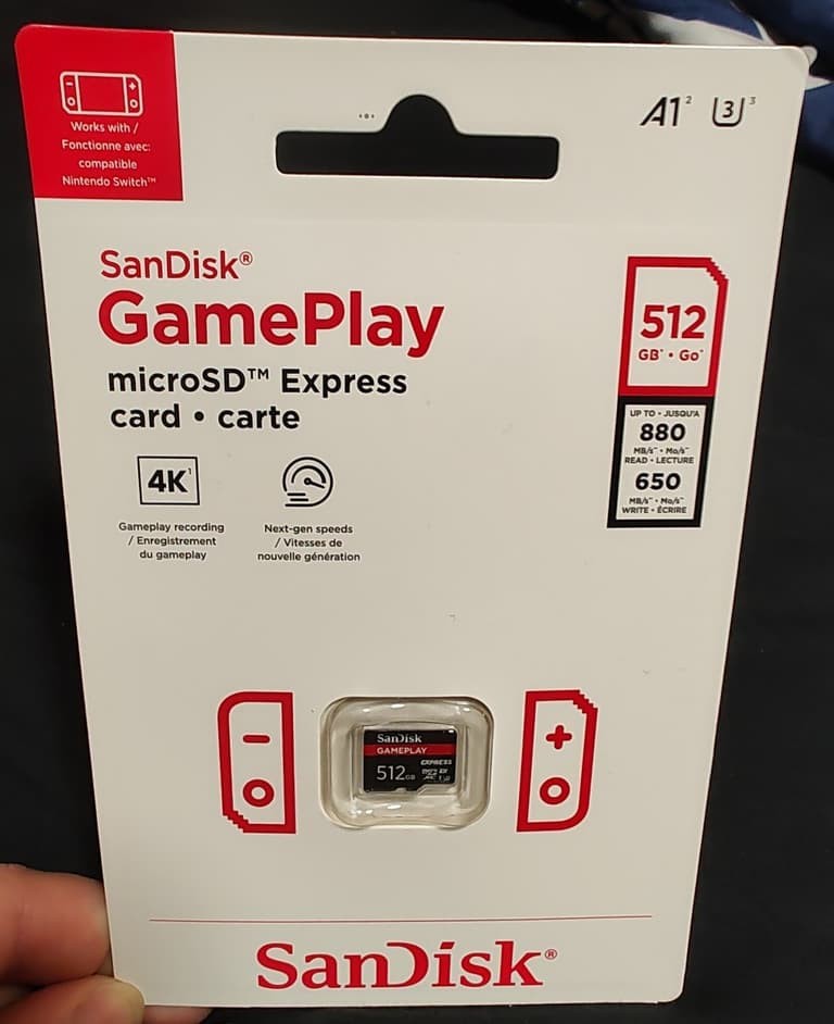 SanDisk GamePlay microSD Express 512GB 4K UHS-3 for Nintendo Switch