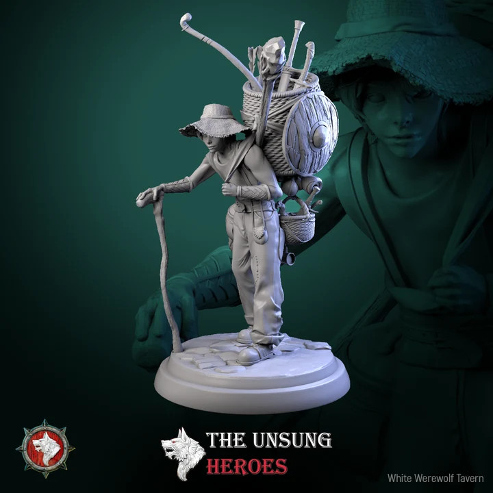 Thatch GreenField, The Traveling Merchant - Resin Tabletop Miniature