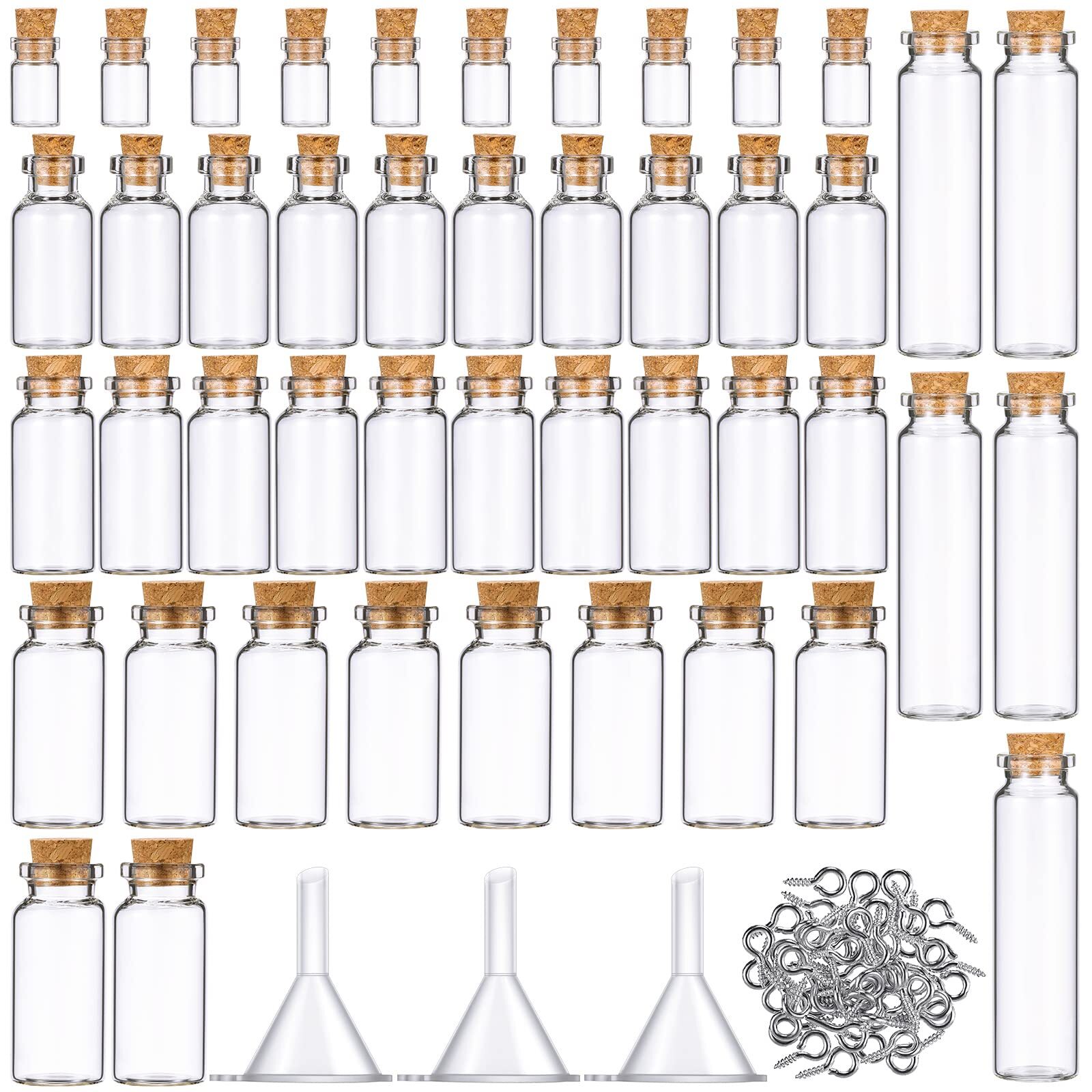 45 Pcs Mini Tiny Glass Jars Small Glass Bottles With Cork Stoppers Spell Jars Wi