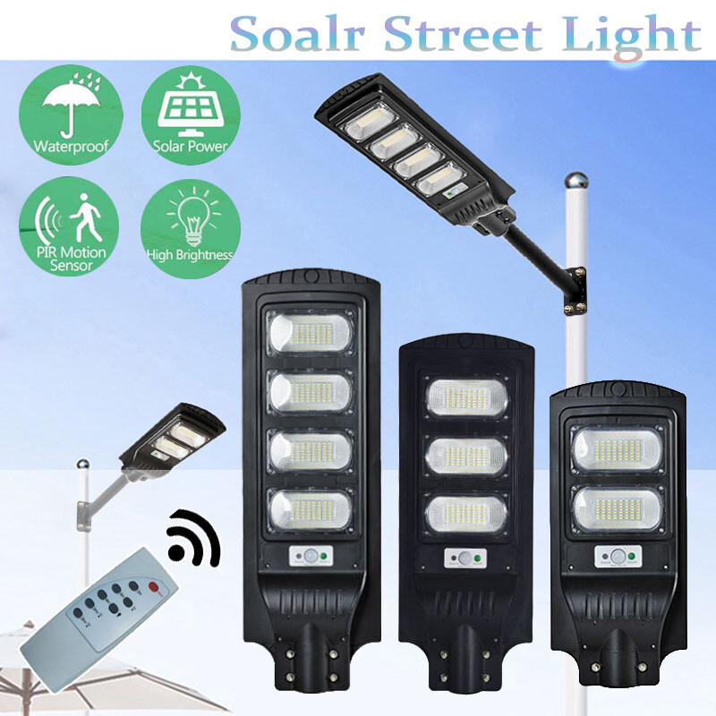 Solar Street Light Dusk to Dawn 300W/450W/600W Cool White Outdoor LED