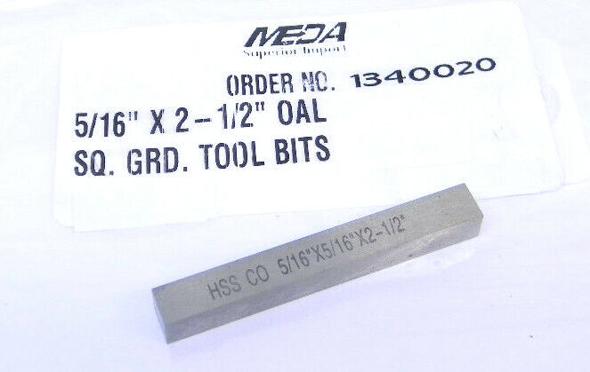 New Meda HSS Cobalt Square Ground 5/16" x 5/16" x 2-1/2" Tool Bit Shank 1340020