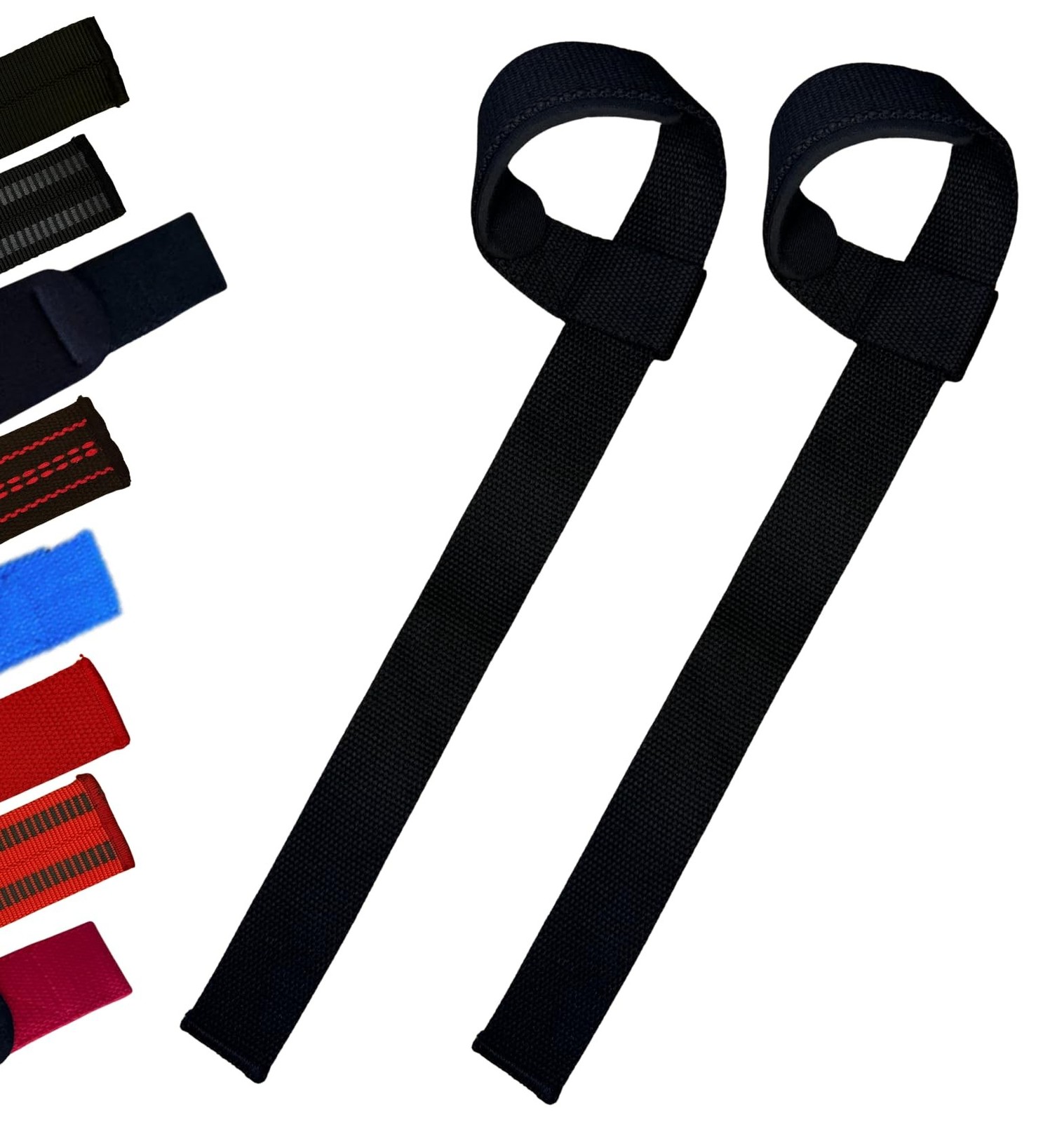 25" Powerlifting Straps (Pair) – Dominate Deadlifts with Heavy Duty Cotton