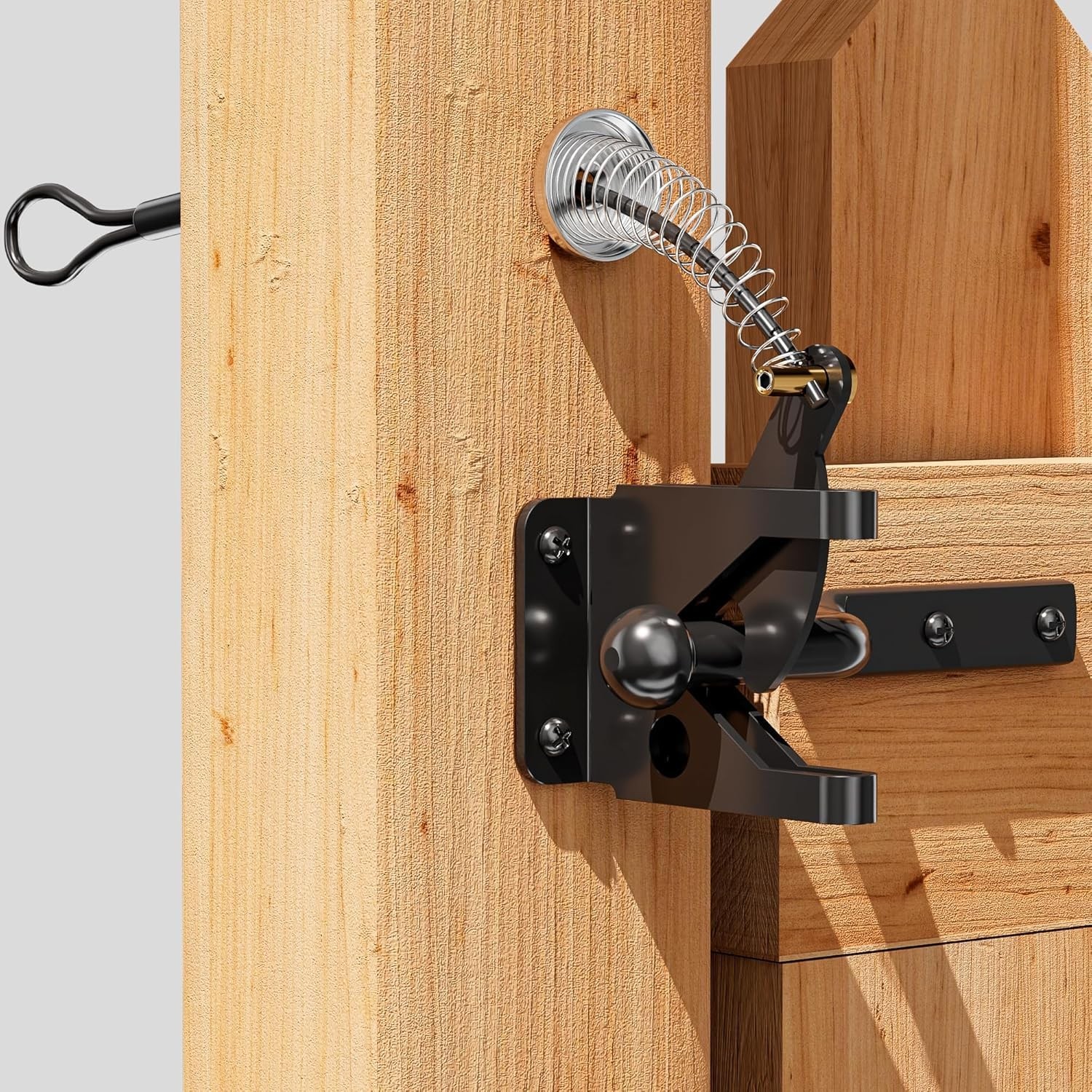 Versatile Self-Locking Fence Gate Latch - Easy Installation & Durable Design