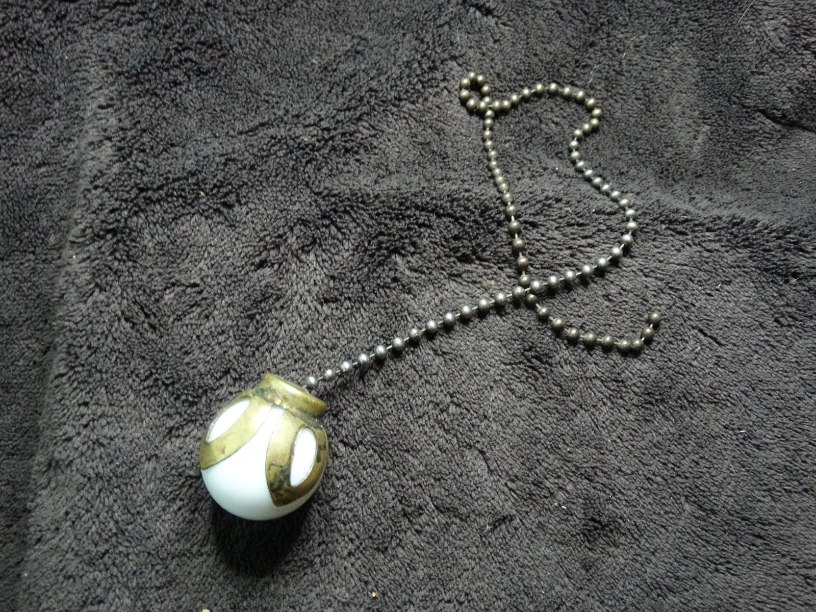Lamp or  Fan  Pull Chain - Fancy Glass Pattern