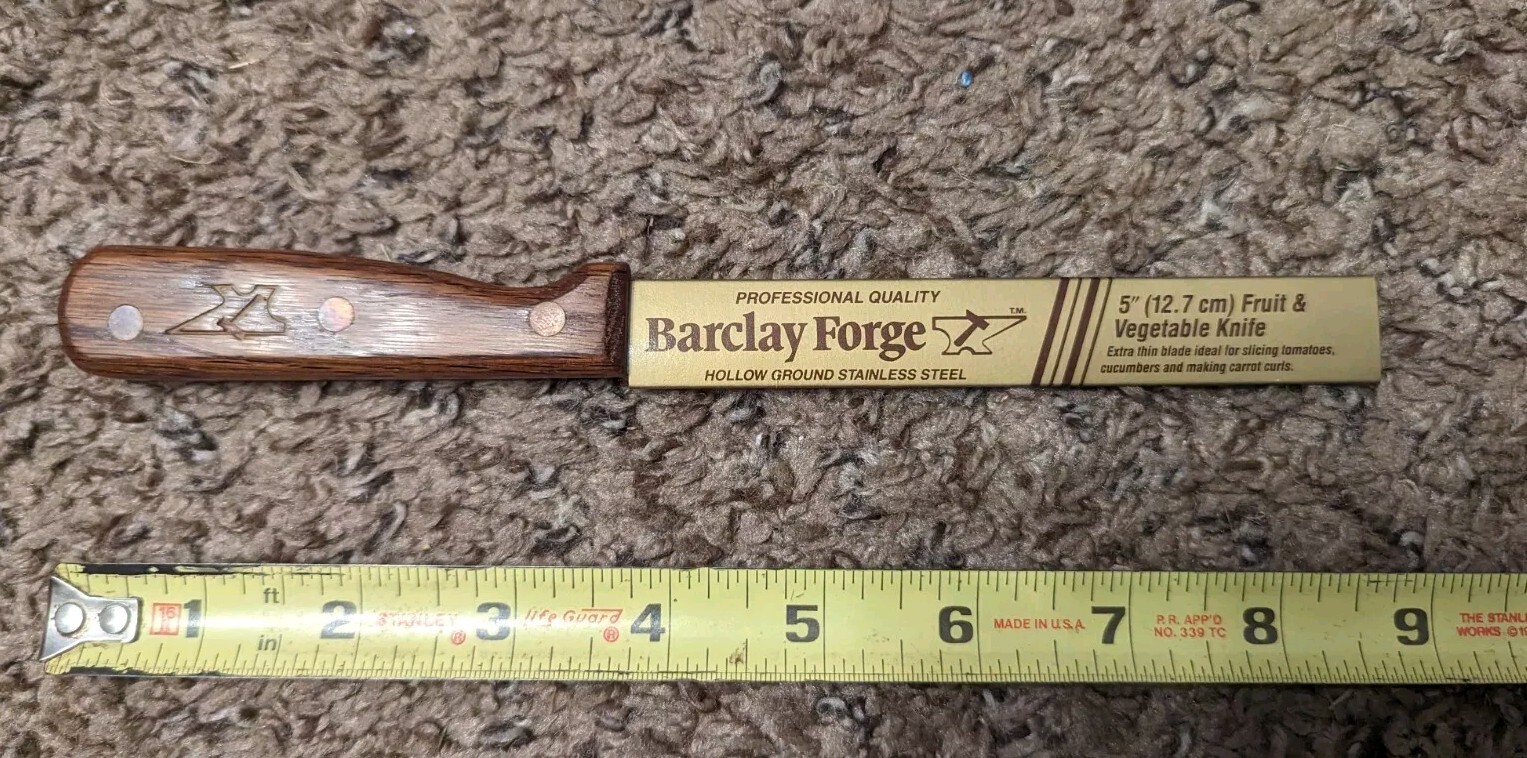 NOS Barclay Forge 5” Stainless Steel Fruit Vegetable Knife Extra Thin Blade