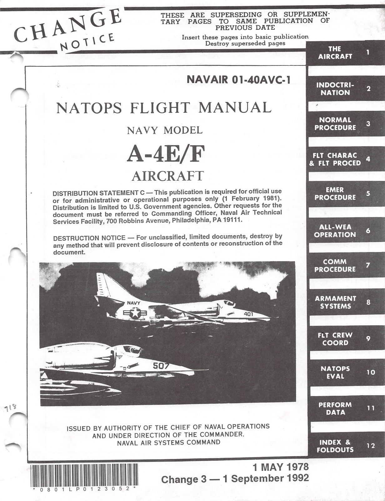 1992 A-4E/F Skyhawk  Flight Manual Pilot's Handbook - CD Version