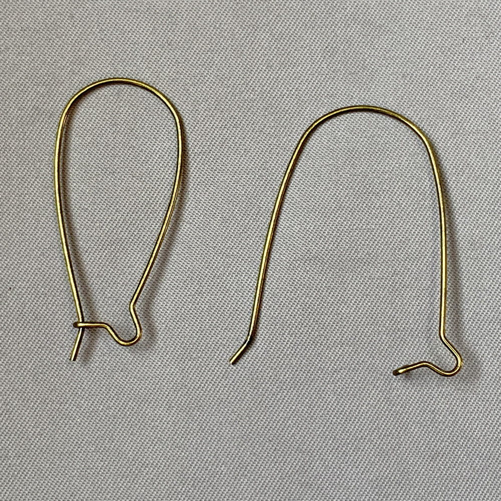 Kidney Earwires Earrings 33x14mm Antique Brass Plated Alloy Q24 Pair Per Pkg