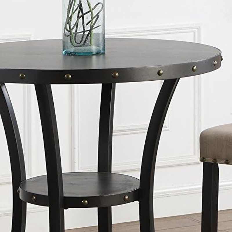 Biony 36" round Bar Table Nail Head Trim