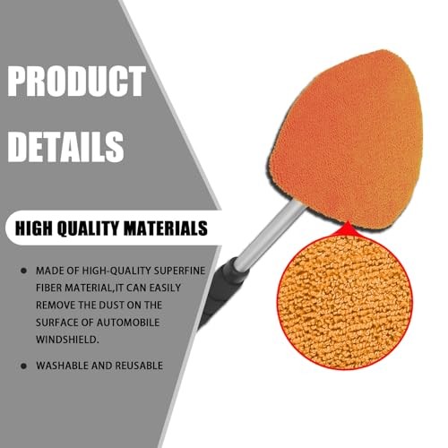 Windshield Cleaner Tool - Portable Car Interior Window Cleaning Kit with Orange