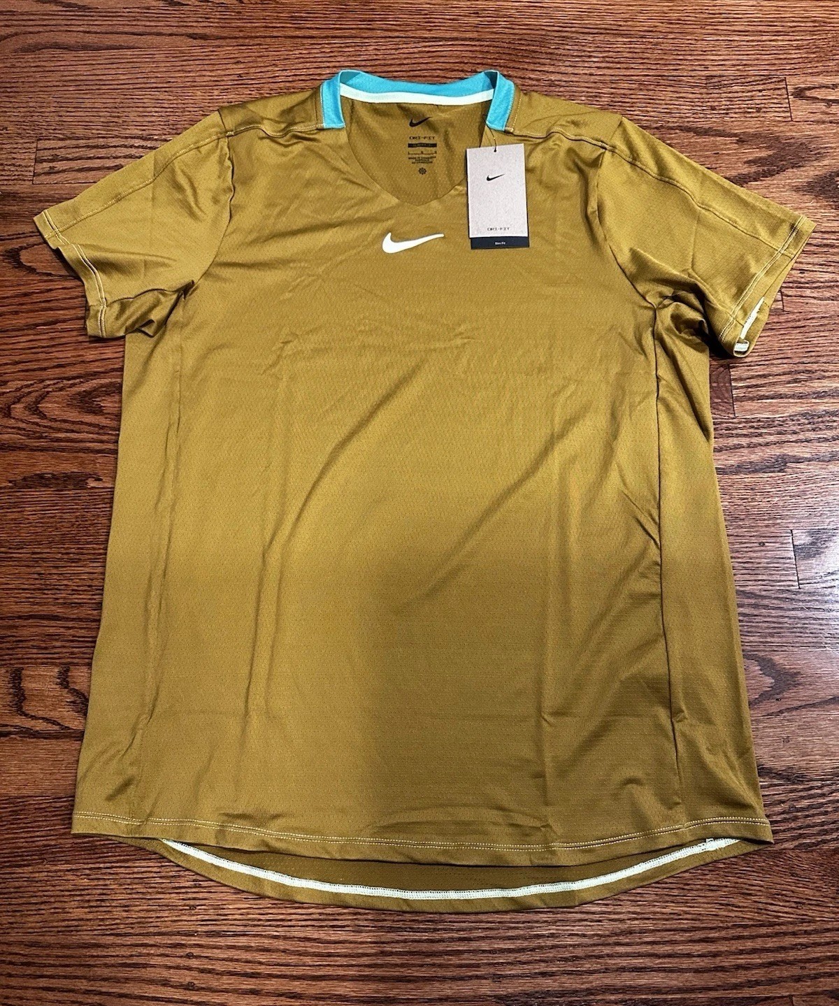 Nike Dri-FIT Court Advantage Tennis Shirt Mens Size Large Slim Fit DR6548-716
