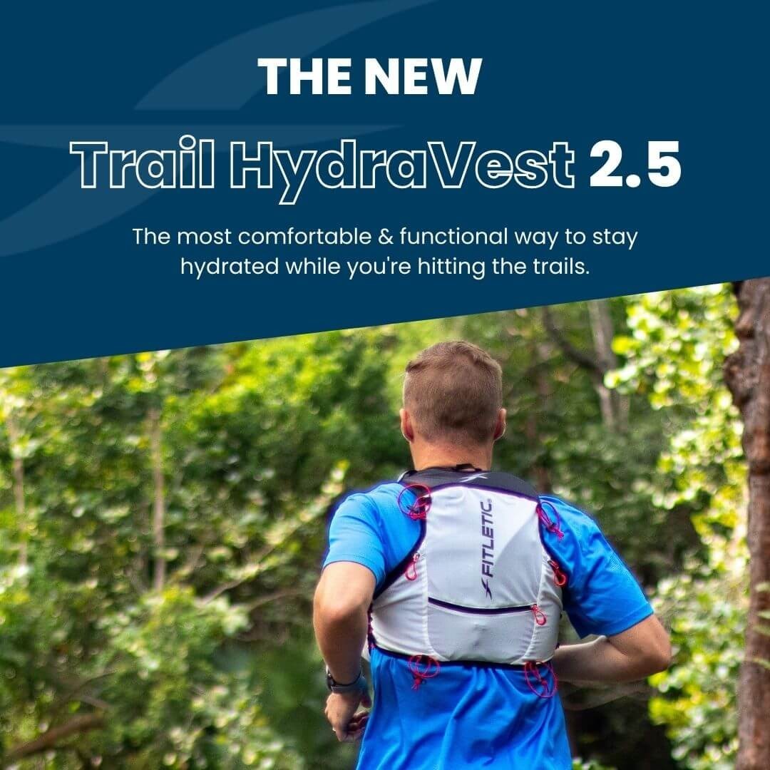 Fitletic Trail 2.5 HydraVest Running Hiking Hydration Vest w/ 2 Soft Flasks