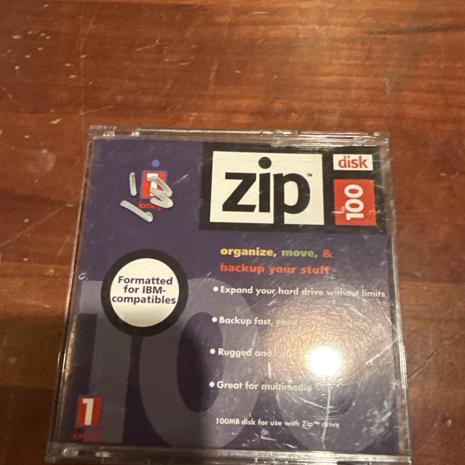 Iomega Zip Disk PC100 IBM Single Diskette 100MB Storage Capacity w Original Case