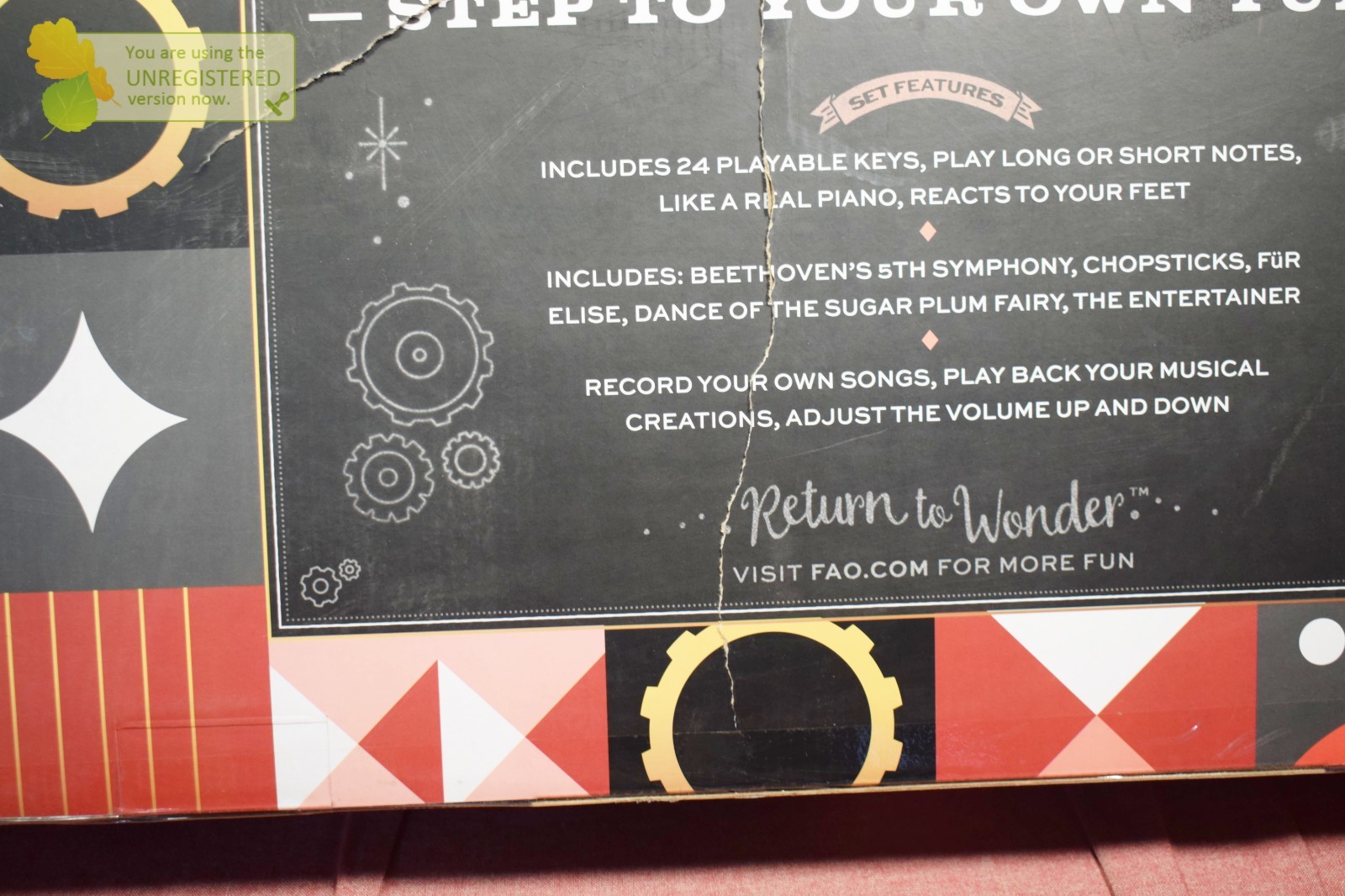 FAO Schwarz Giant 69" Dance-On Piano Mat (Damaged)