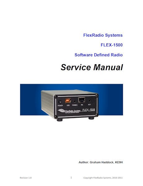 FLEXRADIO SYSTEMS FLEX-1500 SDR TRANSCEIVER SERVICE MANUAL + 25 - 11x17" FOLDOUT
