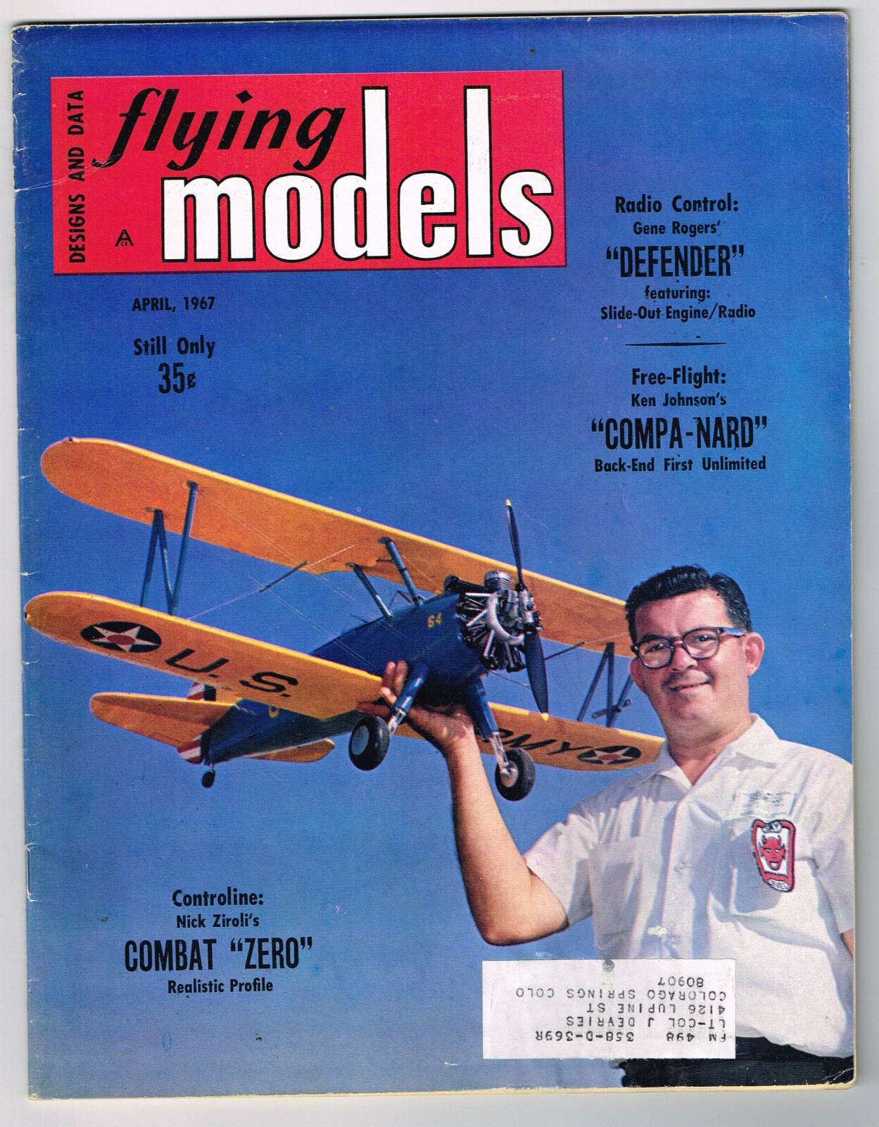 FLYING MODELS Magazine April 1967 Strutz Echo: RC Bipe by Ted Strader