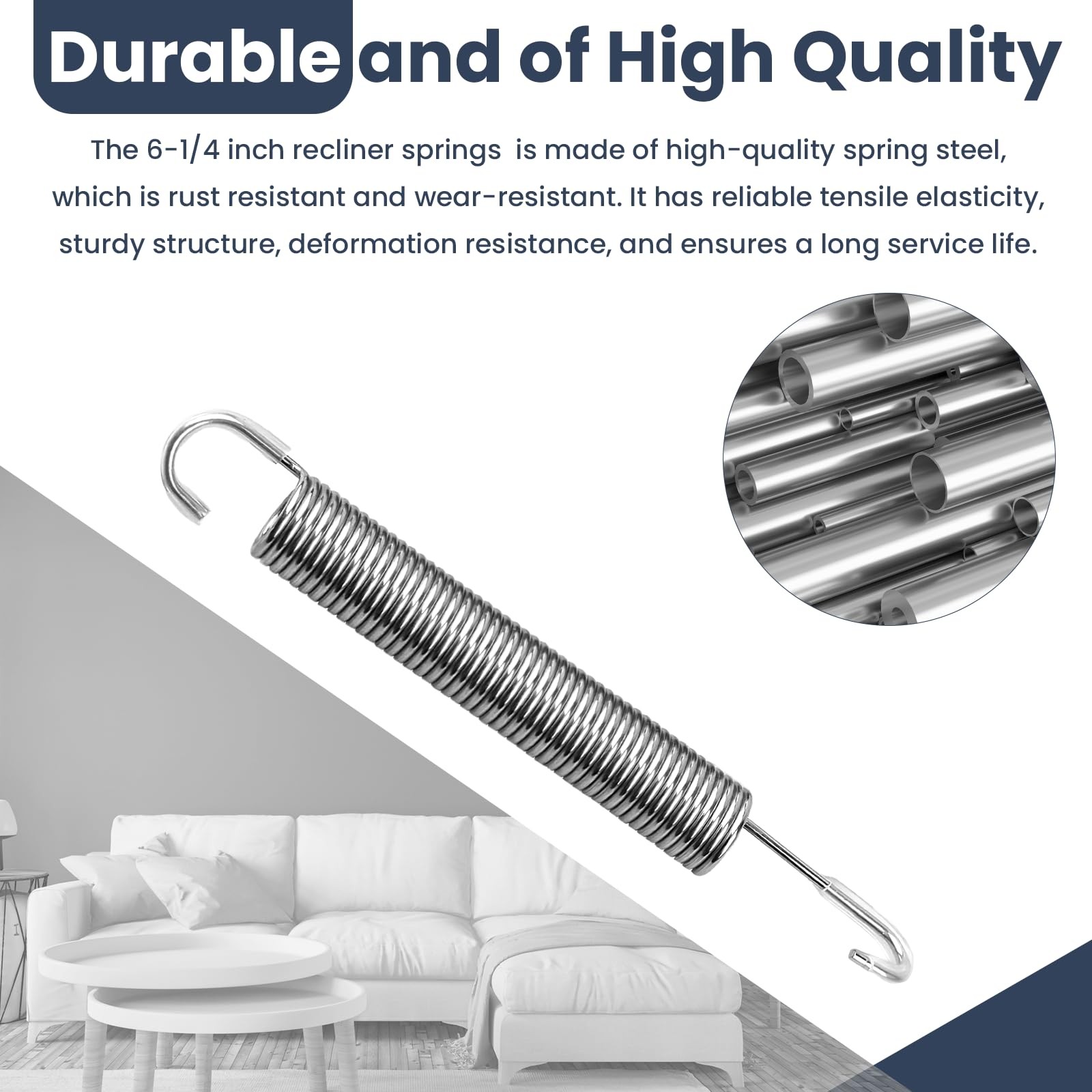 6-1/4 inch Recliner Springs Sofa Chair Bed Mechanism Tension Stainless Chaise...