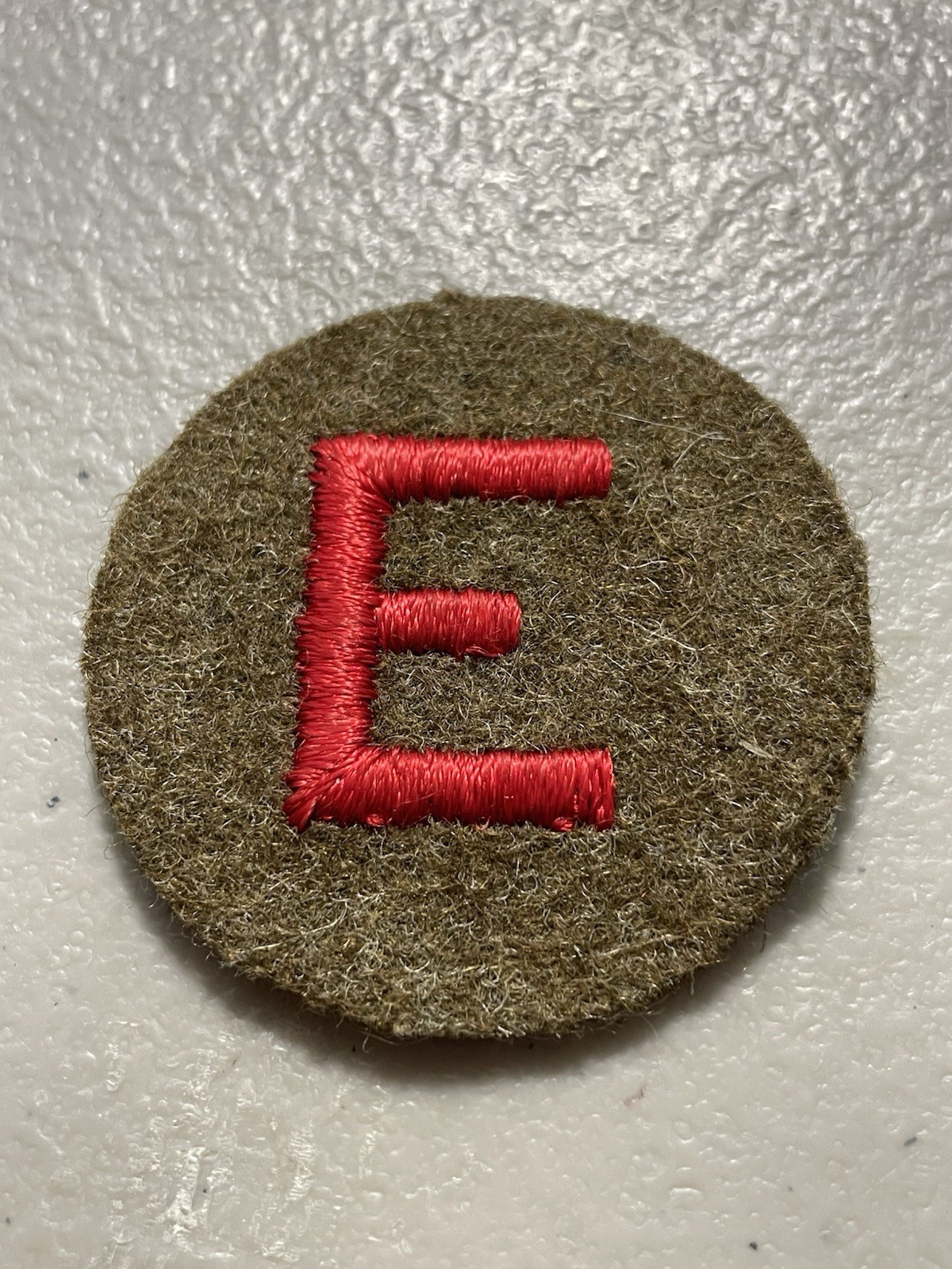 Vintage USMC Marine Corps Navy Excellence Award Brown Wool Red E Patch #051025-9
