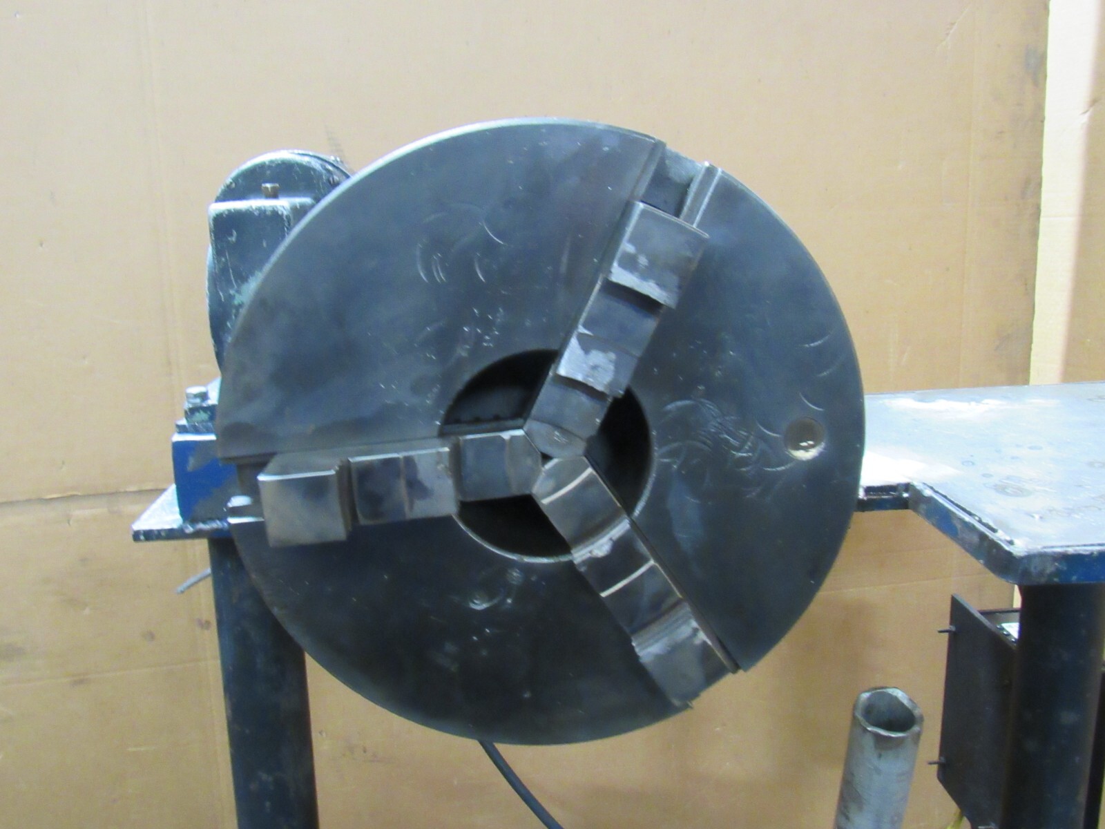 SHOP BUILT 115V VARIABLE SPEED WELDING MANIPULATOR 3 JAW CHUCK 12" DIA 4" ID
