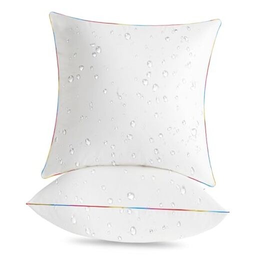 18 x 18 Outdoor Waterproof Pillow Inserts - TPU Coated, 18x18 Inch (Pack of 2)